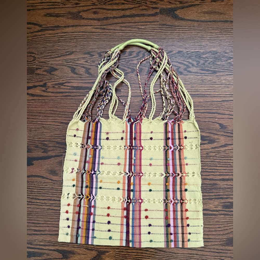 Handmade Oaxaca Striped New Tote Bag with Double Straps